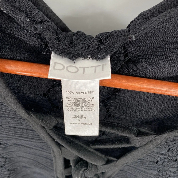 Dotti Swimsuit Dress Cover up Womens Size Small Black Hooded Lace up Breathable - Picture 7 of 11